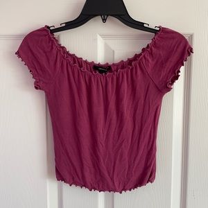 Forever 21 cropped pink shirt, size M